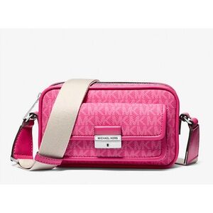 Michael Kors Small Pink Crossbody Bag with Signature Monogram
